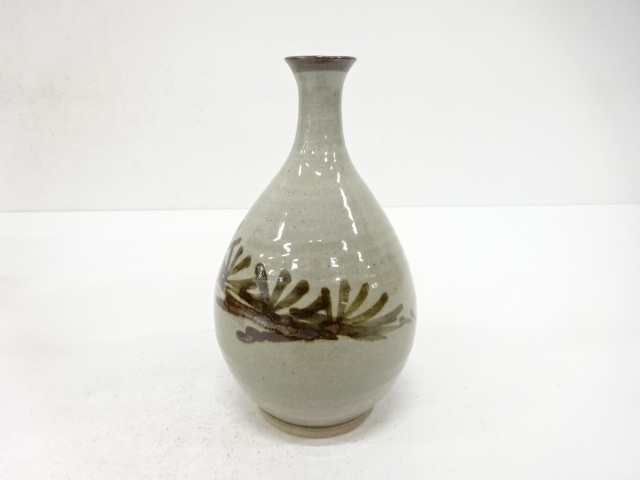  近藤濶造　鉄絵　松　花入